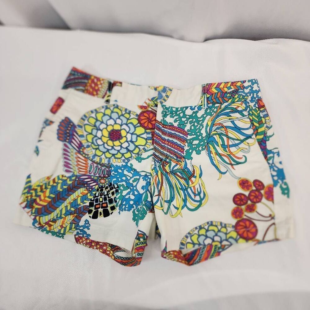 Banana Republic x Trina Turk Womens Multicolor Floral Chino Shorts Size 10P